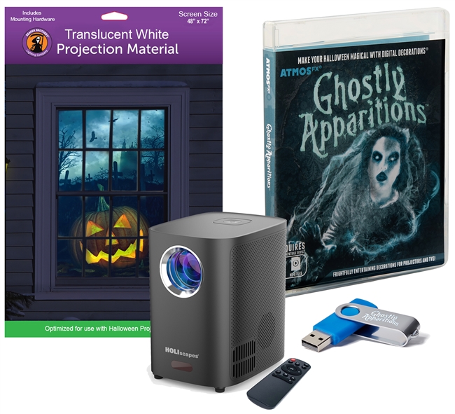 AtmosFX Ghostly Apparitions Halloween Digital Decorations USB