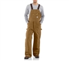 Carhartt Duck Zip to Thigh Bib Overall Quilt Lined - R41