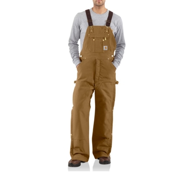 Carhartt Duck Zip to Thigh Bib Overall Quilt Lined - R41