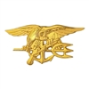 EEI Gold Plated US Navy Seals Trident Badge - P16208