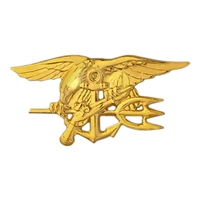 EEI Gold Plated US Navy Seals Trident Badge - P16208