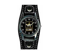 Frontier Army Leather Strap Watch - 21B