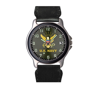 Frontier U.S. Navy Leather-Nylon Strap Watch - 7C1