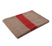 Rothco Tan With Red Stripe Wool Blanket - 10238