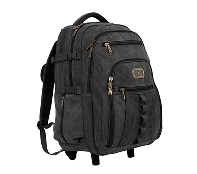 Rothco Black Rolling Canvas Backpack - 20055