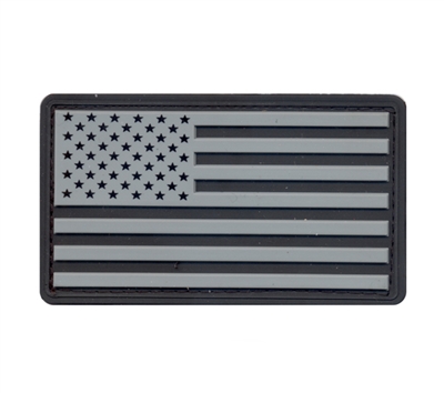 Rothco Silver-Black Us Flag Patch with Hook Back - 27781