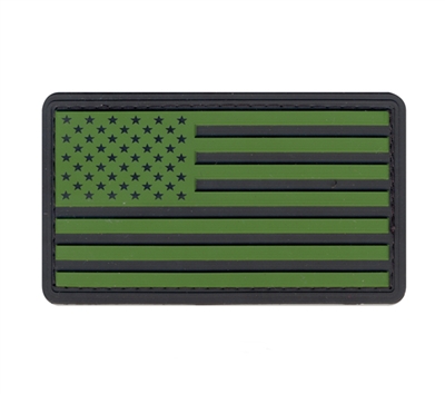 Rothco Olive Drab-Black Us Flag Patch with Hook Back - 27783