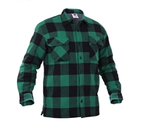 Rothco Green Plaid Sherpa Lined Flannel Shirts - 3735