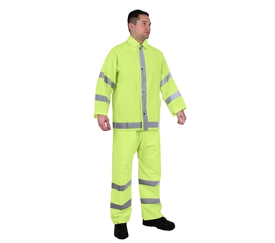 Rothco Reflective Safety Green Rainsuit - 3954