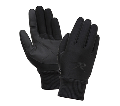 Rothco Black Lined Soft Shell Gloves 4464