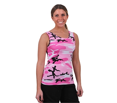 Rothco Womens Pink Camo Stretch Tank Top 4492