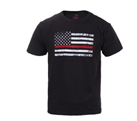Rothco Kids Black Thin Red Line T shirt 6868