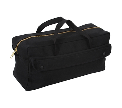 Rothco Black Canvas Jumbo Tool Bag With Brass Zipper - 8150