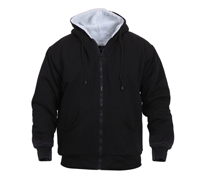 Rothco Black Sherpa-Lined Zipper Sweatshirt - 8266