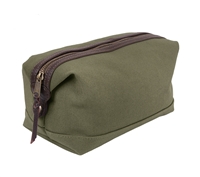 Rothco Olive Drab Canvas And Leather Travel Kit - 9866