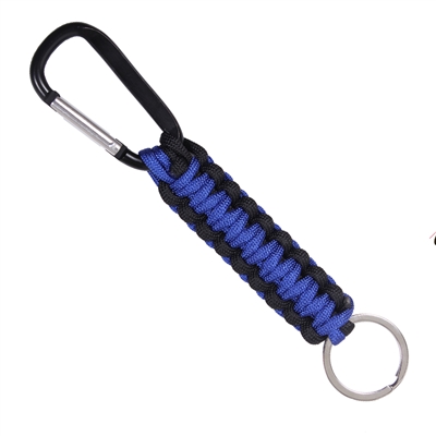 Rothco Thin Blue Line Paracord Keychain with Carabiner - 99804