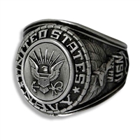 Silver US Navy Insignia Ring - 22N