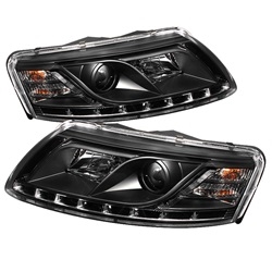 Spyder Auto Audi A6 2005-2007 DRL Projector Headlights (Halogen Model Only) 5029416