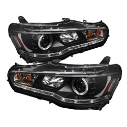 Spyder Auto Mitsubishi Lancer 2008-2014 LED Halo DRL Headlights (Halogen Model Only) 5039392