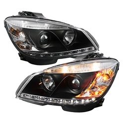 Spyder Auto Mercedes-Benz C350 2008-2011 DRL Projector Headlights (Halogen Model Only) 5042262