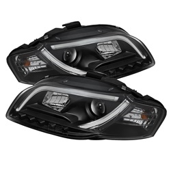 Spyder Auto Audi A4 Quattro 2006-2008 Light Tube DRL Projector Headlights (Halogen Model Only) 5071842