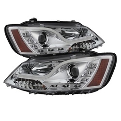 Spyder Auto Volkswagen Jetta 2011-2014 Light Tube DRL Projector Headlights (Halogen Model Only) 5073631