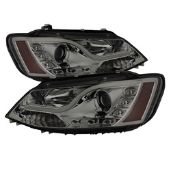Spyder Auto Volkswagen Jetta 2011-2014 Light Tube DRL Projector Headlights (Halogen Model Only) 5073655