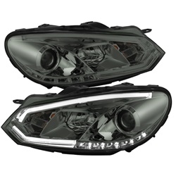 Spyder Auto Volkswagen Golf 2010-2012 Light Tube DRL Projector Headlights (Halogen Model Only) 5075741