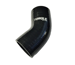 Torque Solution 45 Degree Silicone Elbow: 2.5" Black Universal