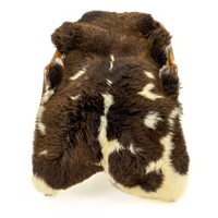 Cushy Dark Brown w White Markings Brown Sheepskin