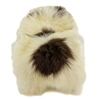 Ivory White w Dark Brown Icelandic Sheepskin