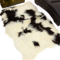 White w Black Spots Quad Rug Big Rugs Sheepskin