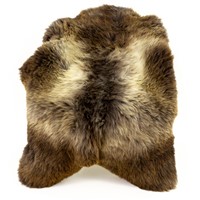 Cushy Brown with Silver Gray Pattern Gray Sheepskin