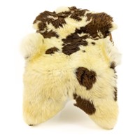 Cushy White w Brown Spots Spotted Sheepskin