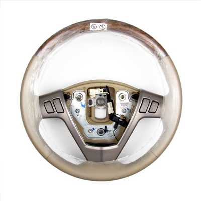 Steering wheel, Light Cashmere with Natural Olive Ash Burlwood - SMC Performance and Auto Parts