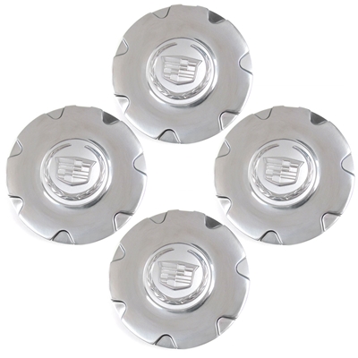 Set of four Polished Wheel Center Cap for a 2004-2008 Cadillac XLR with 18" Wheels - SMC Performance and Auto Parts