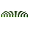 Retractable Patio Awning 10 x 8 Feet - Green and White Stripes with Black Frame - ALEKO