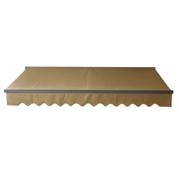 Retractable Patio Awning 10 x 8 Feet - Sand with Black Frame - ALEKO