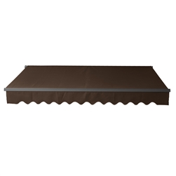 Motorized Retractable Black Frame Patio Awning 10 x 8 Feet - Brown - ALEKO