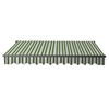 Motorized Retractable Black Frame Patio Awning 10 x 8 Feet - Multi-Striped Green - ALEKO