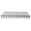 Motorized Retractable Black Frame Patio Awning 13 x 10 Feet - Grey and White Stripes - ALEKO