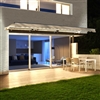 Half Cassette Motorized Retractable LED Luxury Patio Awning - 3.9 x 3 Meters (13 x 10 Feet) - Ivory - ALEKO