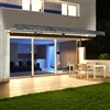 Half Cassette Motorized Retractable LED Luxury Patio Awning - 6 x 3 Meters (20 x 10 Feet) - Grey - ALEKO