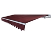 Motorized Retractable White Frame Patio Awning - 20 x 10 Feet - Burgundy