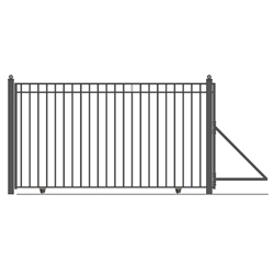 Single Slide Steel Driveway Gate - MADRID Style - 12 x 6 1/4 Feet