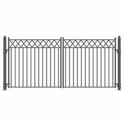 ALEKOÂ® STOCKHOLM Style Swing Dual Steel Driveway Gates 12'