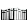 Steel Dual Swing Driveway Gate with Built-In Pedestrian Door - VIENNA Style - 12 x 7 Feet - ALEKO