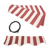 ALEKOÂ® House awnings, RED and WHITE STRIPES 10X8 Ft Fabric for Retractable Awnings