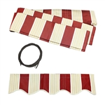 ALEKO Awning Fabric Replacement for 16x10 Ft (4.9x3 m) Retractable Patio Awning, MULTI STRIPE RED