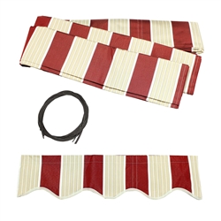 ALEKO Awning Fabric Replacement for 16x10 Ft (4.9x3 m) Retractable Patio Awning, MULTI STRIPE RED